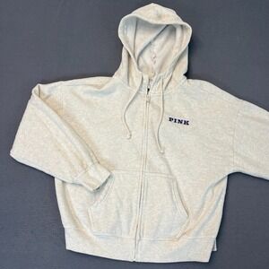 Victoria's Secret PINK Ivy Fleece Campus Full Zip Hoodie Womens Sm Embroidered